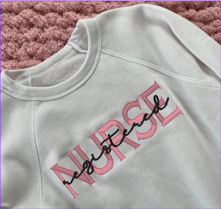 Registered Nurse Embroidered crewneck sweatshirt Bella + Canvas