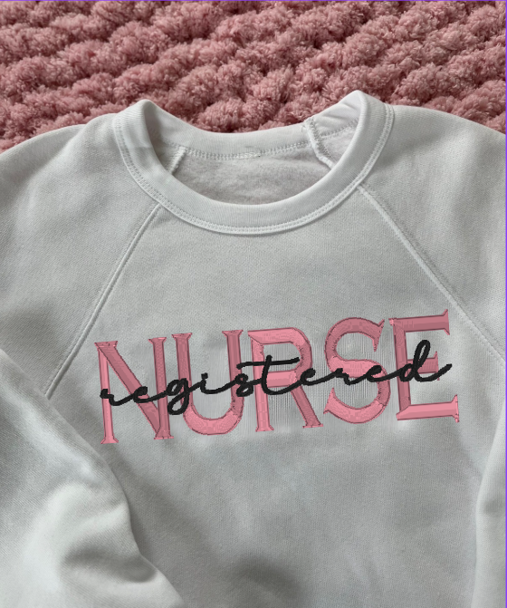 Registered Nurse Embroidered crewneck sweatshirt Bella + Canvas