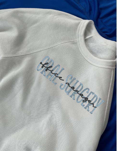 Oral Surgery Office Manager Embroidered crewneck sweatshirt Bella + Canvas