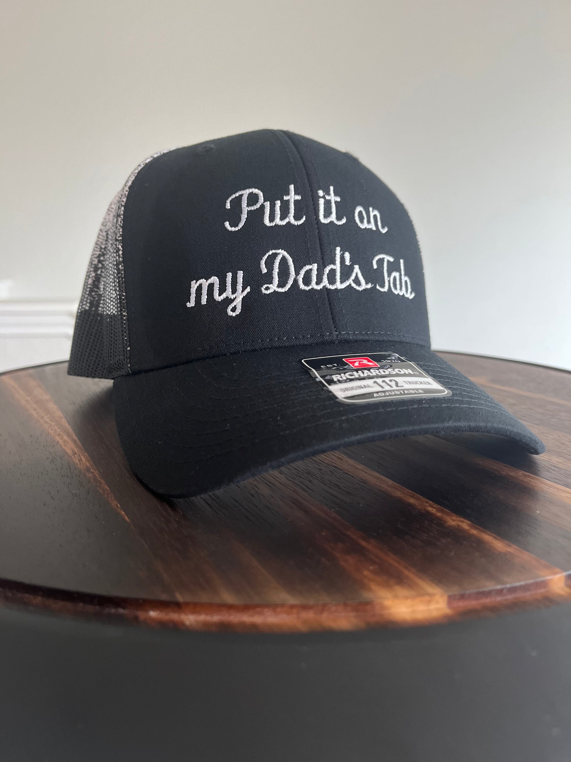 Put it on my Dads Tab Richardson 112 Trucker 6 panel Hat in Ombre black and white- Perfect gift for a teen!