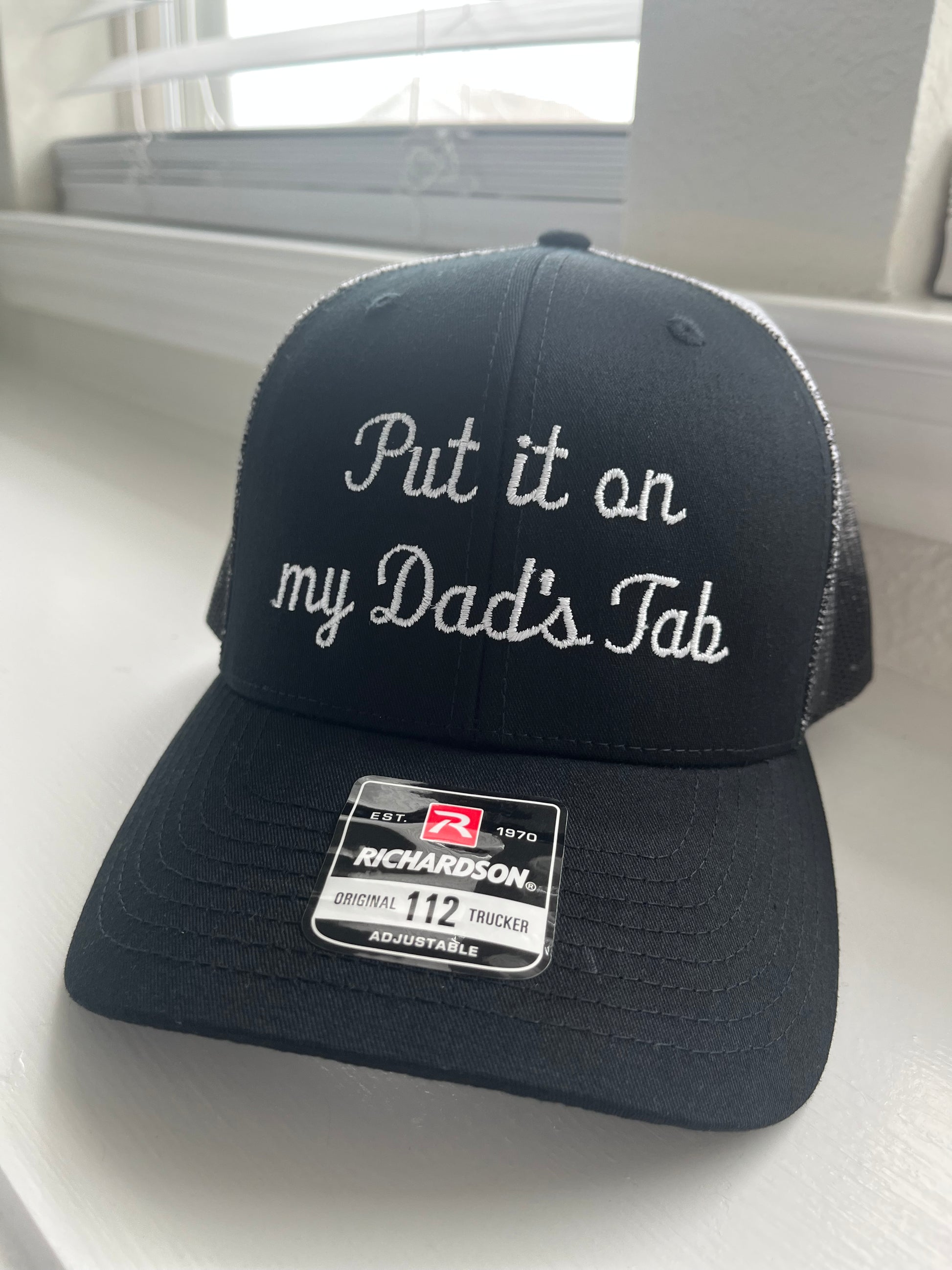 Put it on my Dads Tab Richardson 112 Trucker 6 panel Hat in Ombre black and white- Perfect gift for a teen!