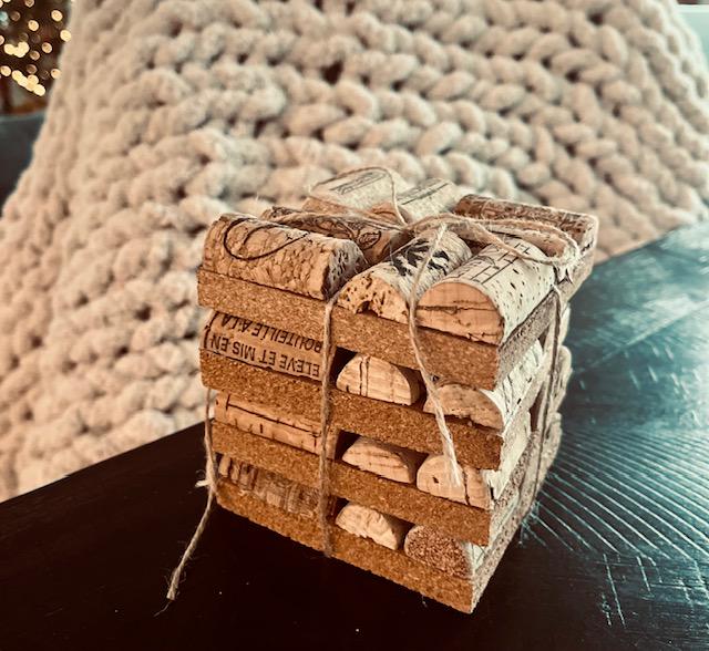 Wine Cork Coasters Recycled Handmade- set of 4
