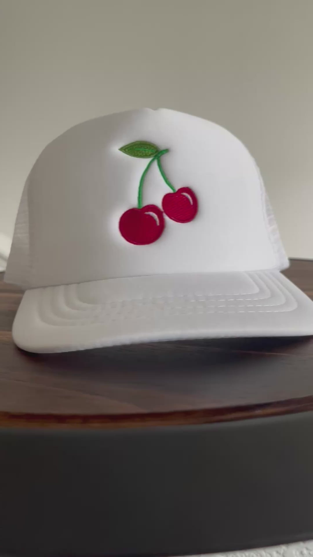 Baby/Toddler embroidered Cherries Foam Front Trucker Hat
