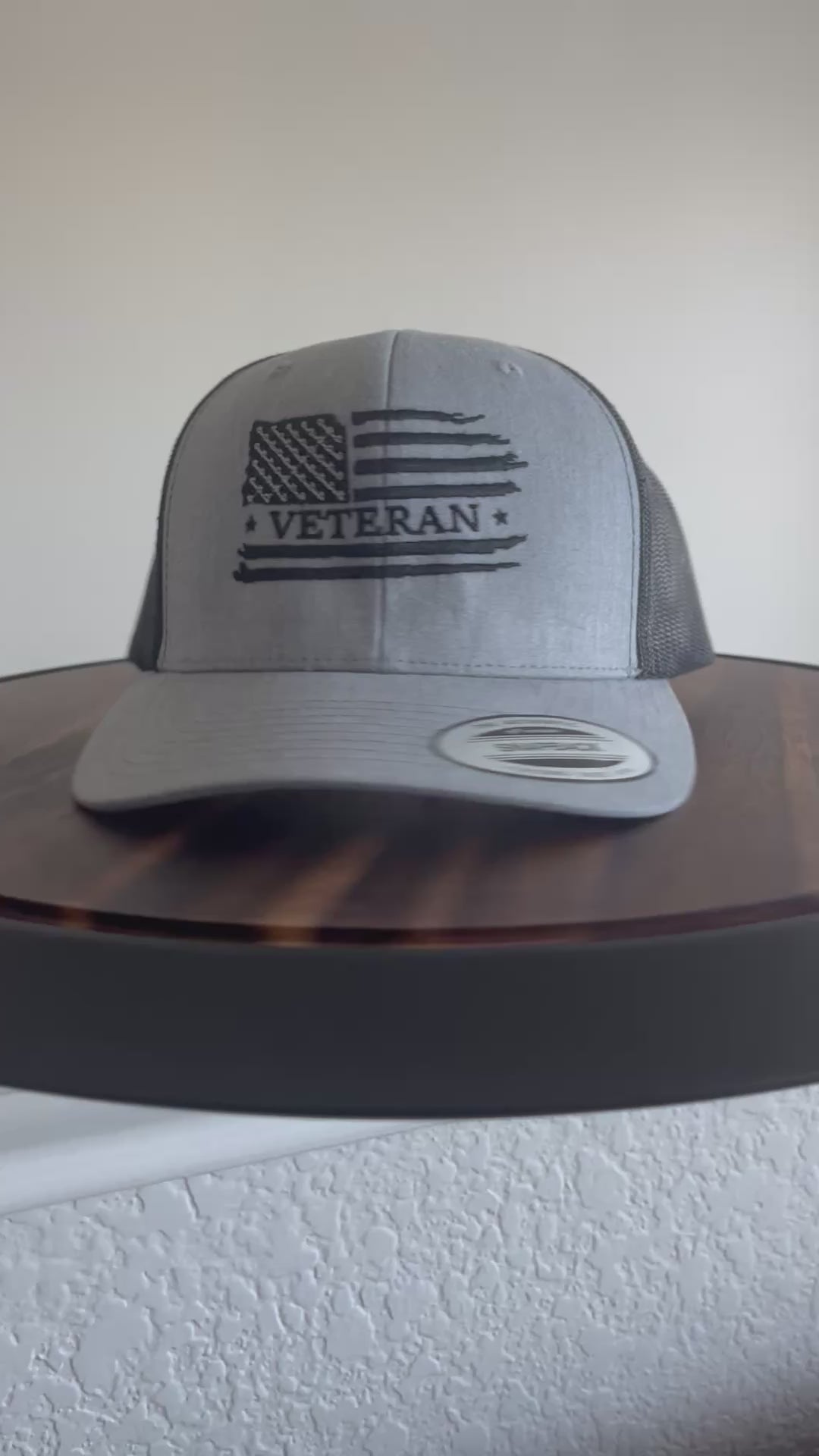 Veteran American Flag Embroidered Richardson 112 hat- 6 panel snapback Trucker style hat