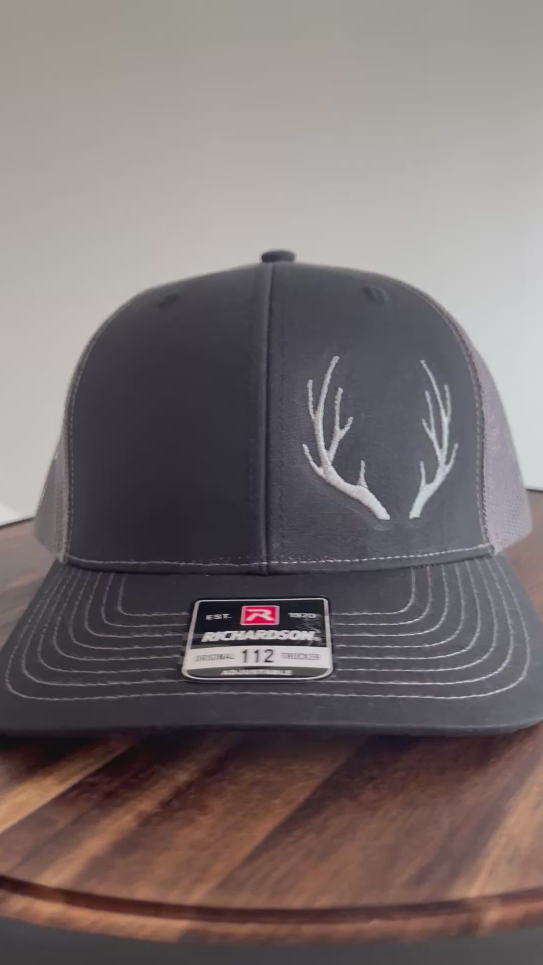 Deer Antler half hat- Richardson 112 Trucker- Perfect gift for Dad or Fathers Day or teen gift!