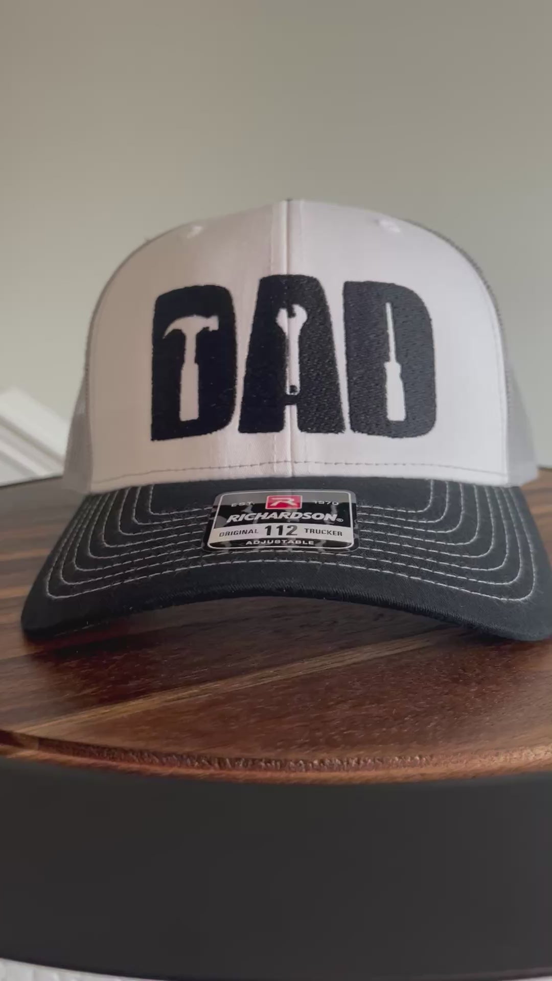 DAD embroidered Hat with tools design-Perfect Dad gift for Father's Day or any occasion-Richardson 112 Trucker hat