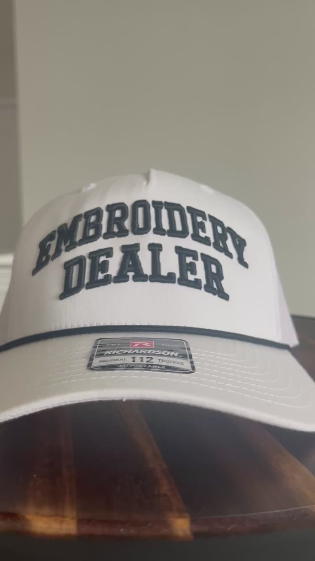Embroidery Dealer 3D Puff embroidered Richardson 112 Rope Trucker Hat
