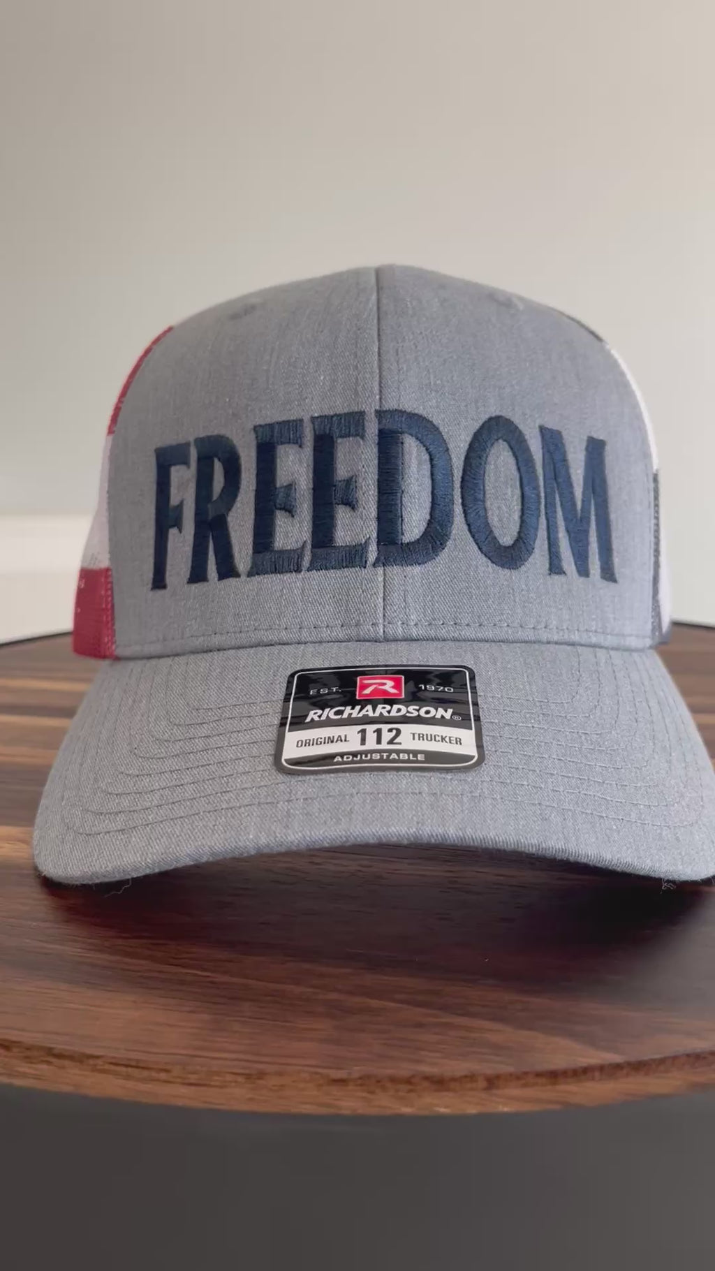 FREEDOM embroidered USA Richardson Trucker Hat