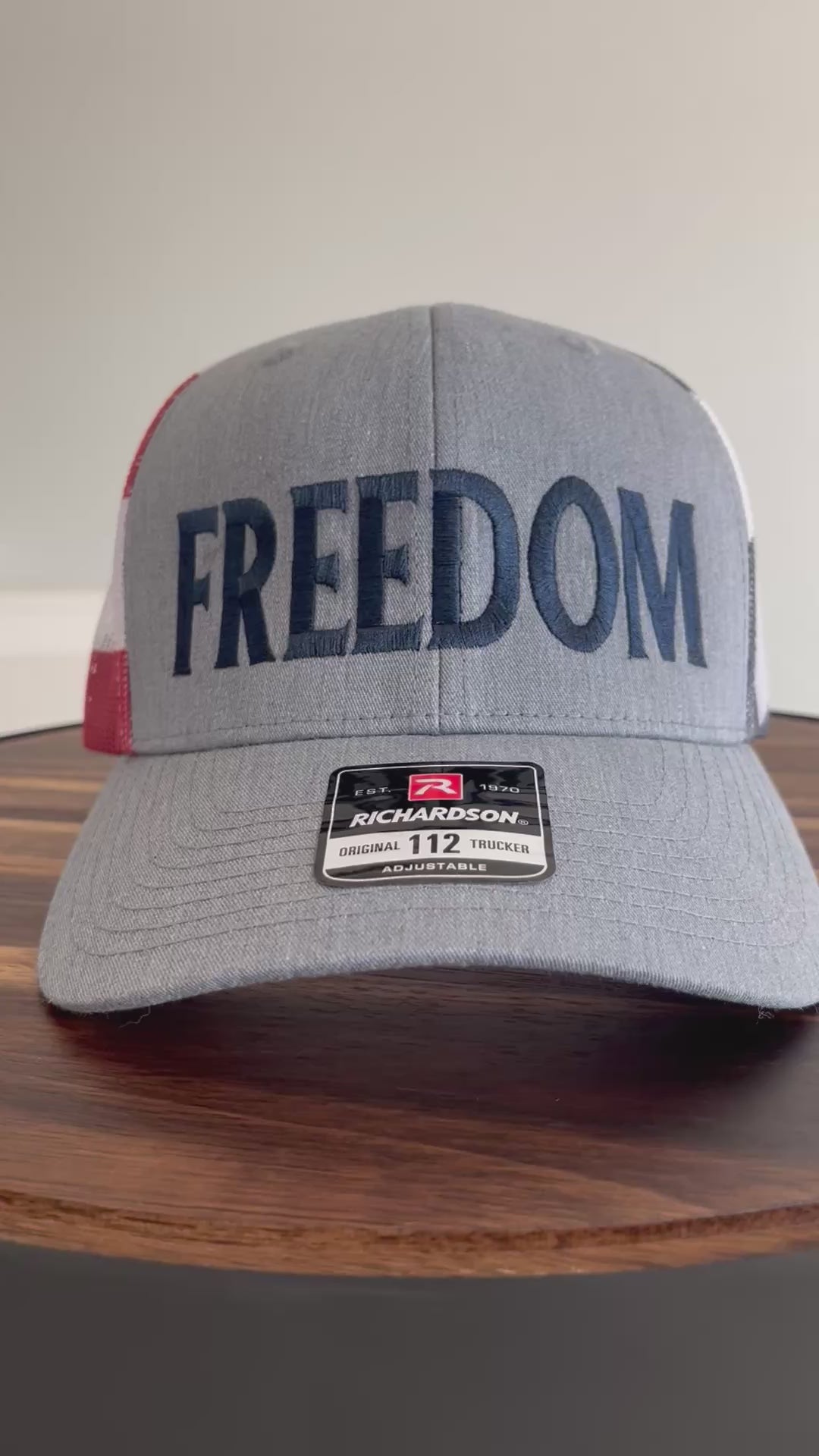 FREEDOM embroidered USA Richardson Trucker Hat