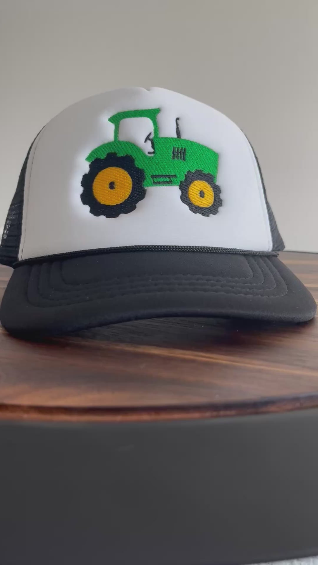 Baby & Toddler embroidered Tractor Trucker Hat – Rope Style-fits ages 0-4