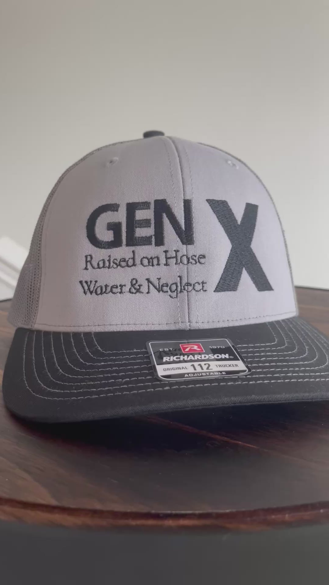 GEN X- Raised on hose water and neglect embroidered hat- Richardson 112 Trucker 6 panel hat-Fathers day gift     Gen X'ers  Birthday gifts