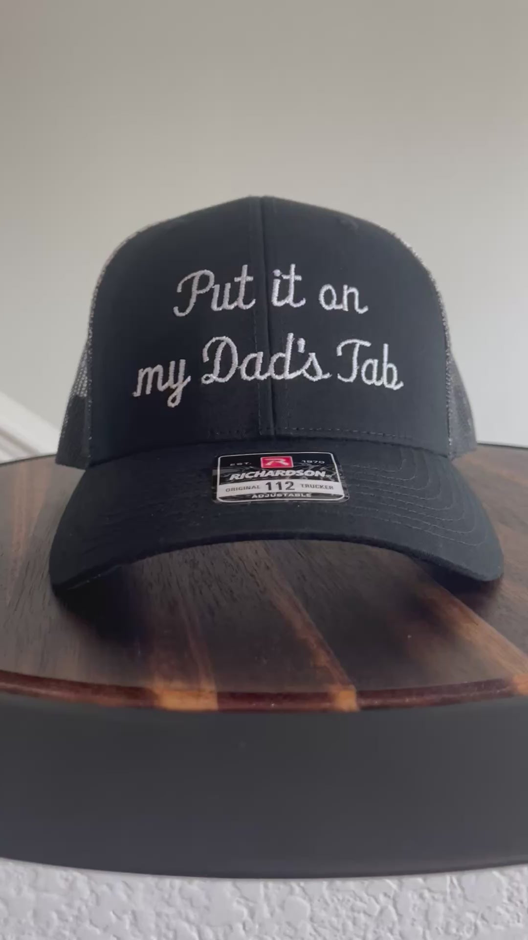 Put it on my Dads Tab Richardson 112 Trucker 6 panel Hat in Ombre black and white- Perfect gift for a teen!