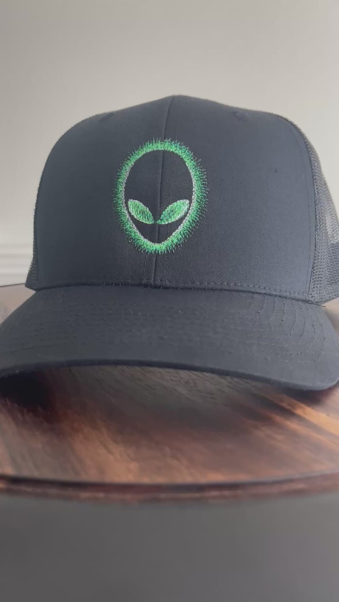 Alien embroidered Richardson 112 6 panel hat  Cool Alien Hat  Richardson 112  Glowing Alien Hat